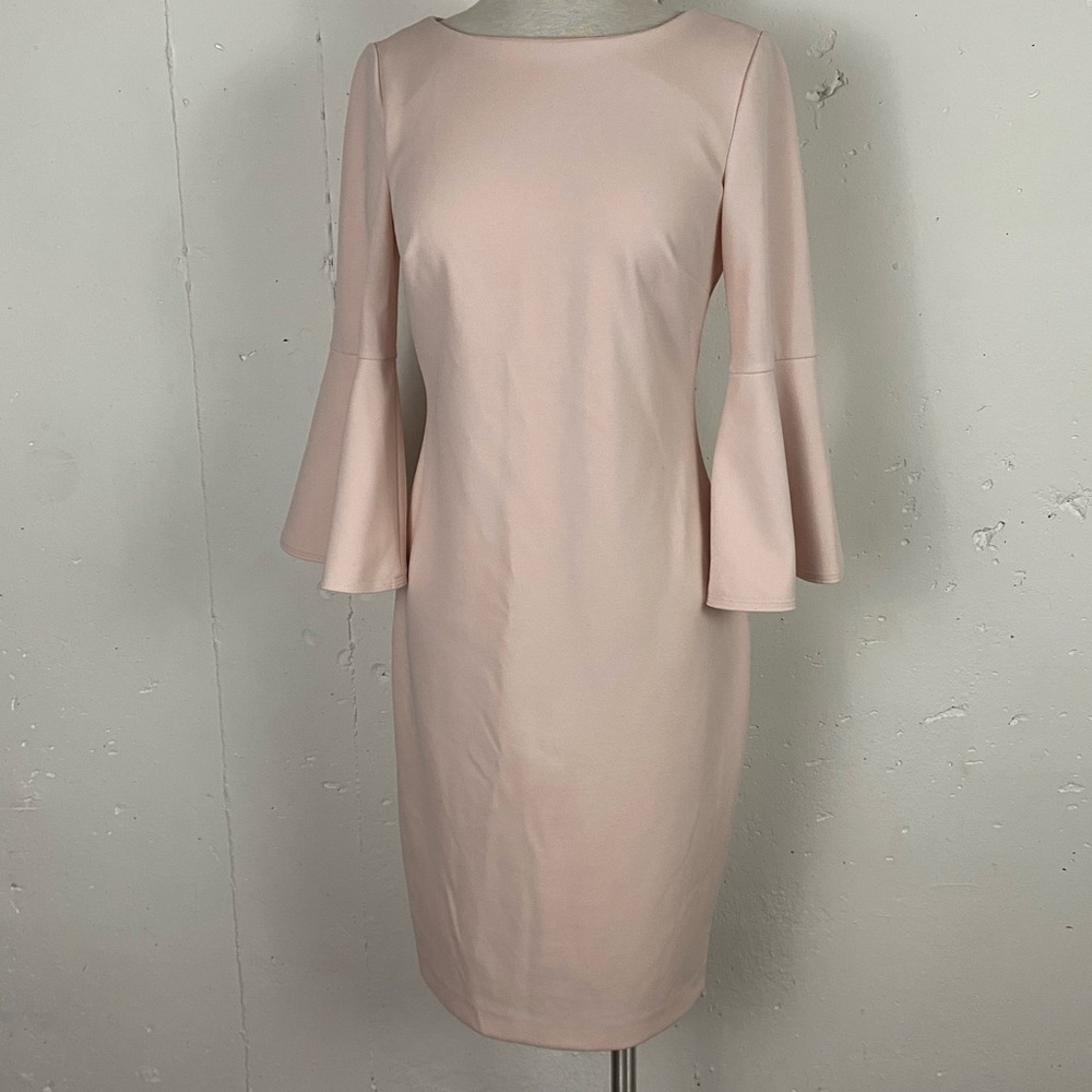 Calvin Klein Blush Pink Bell-Sleeves Dress